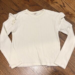 Crewcuts Cream Ribbed Long Sleeve Top